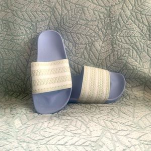 Adidas Light Blue Slide, 5 in Men’s, 7 in Women’s